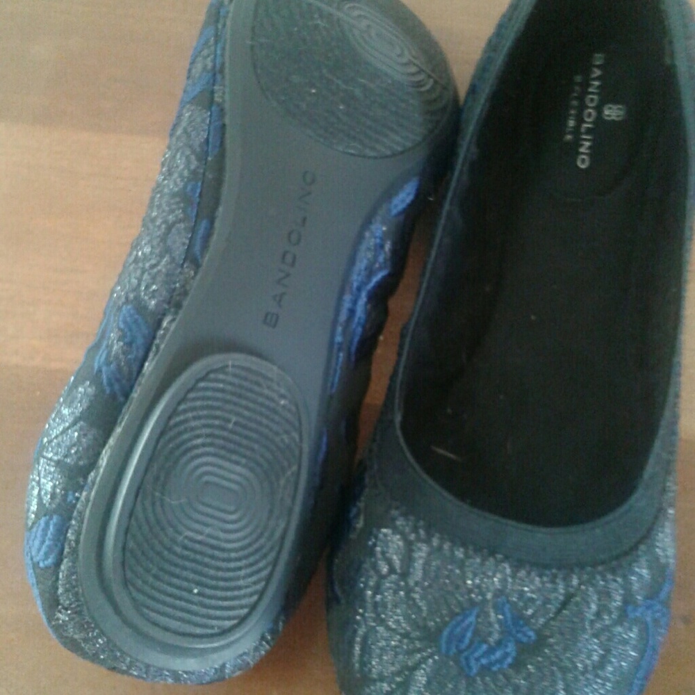 Blue metallic flats